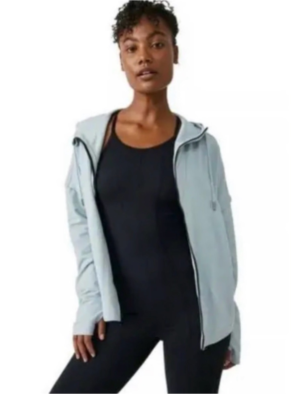 FP Movement by Free People Nothing But Sweats Light Blue Zip Hoodie - Picture 4 of 13